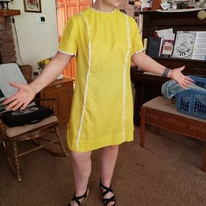 Vintage Homemade 1960s yellow dress